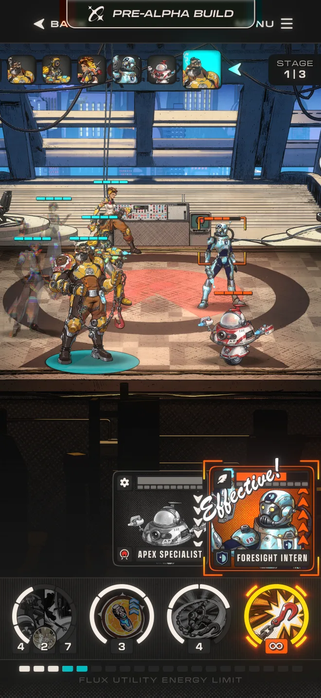 A Flux Strike battle in the Atomic era