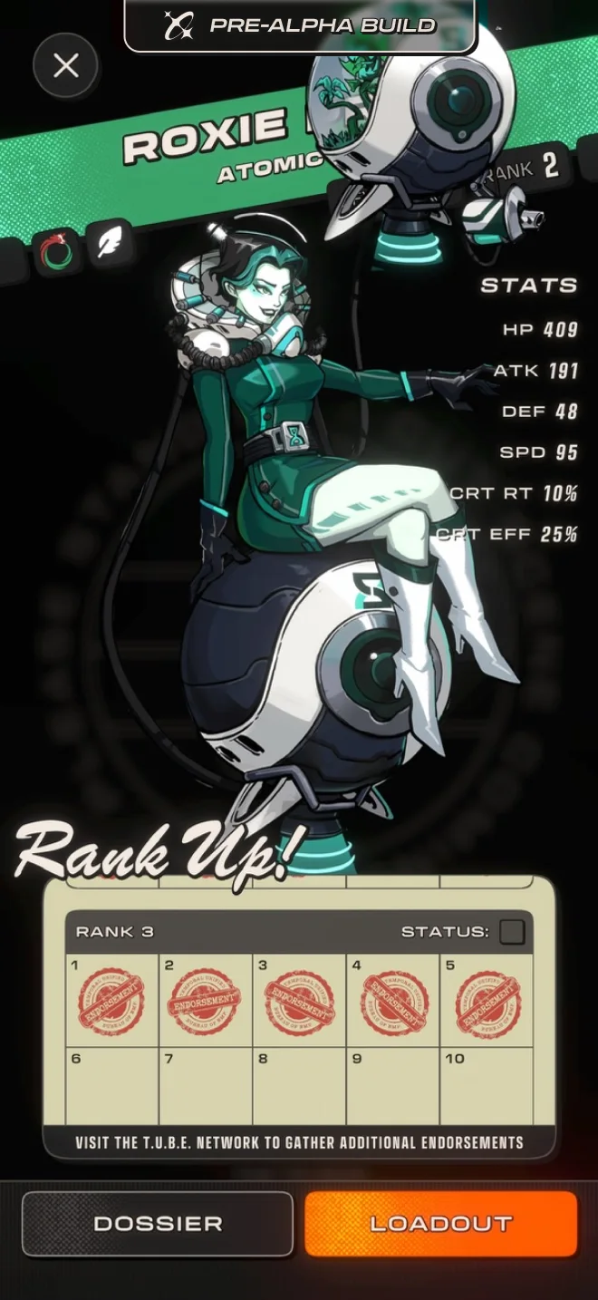 Ranking a character up on the T.U.B.E. Network